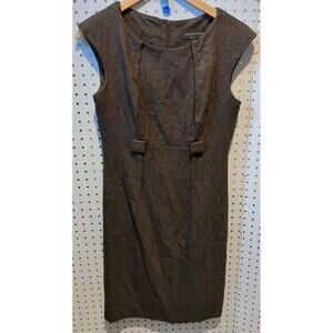 Connected Apparel Dress Size 6 Sleeveless Brown Career Business Party